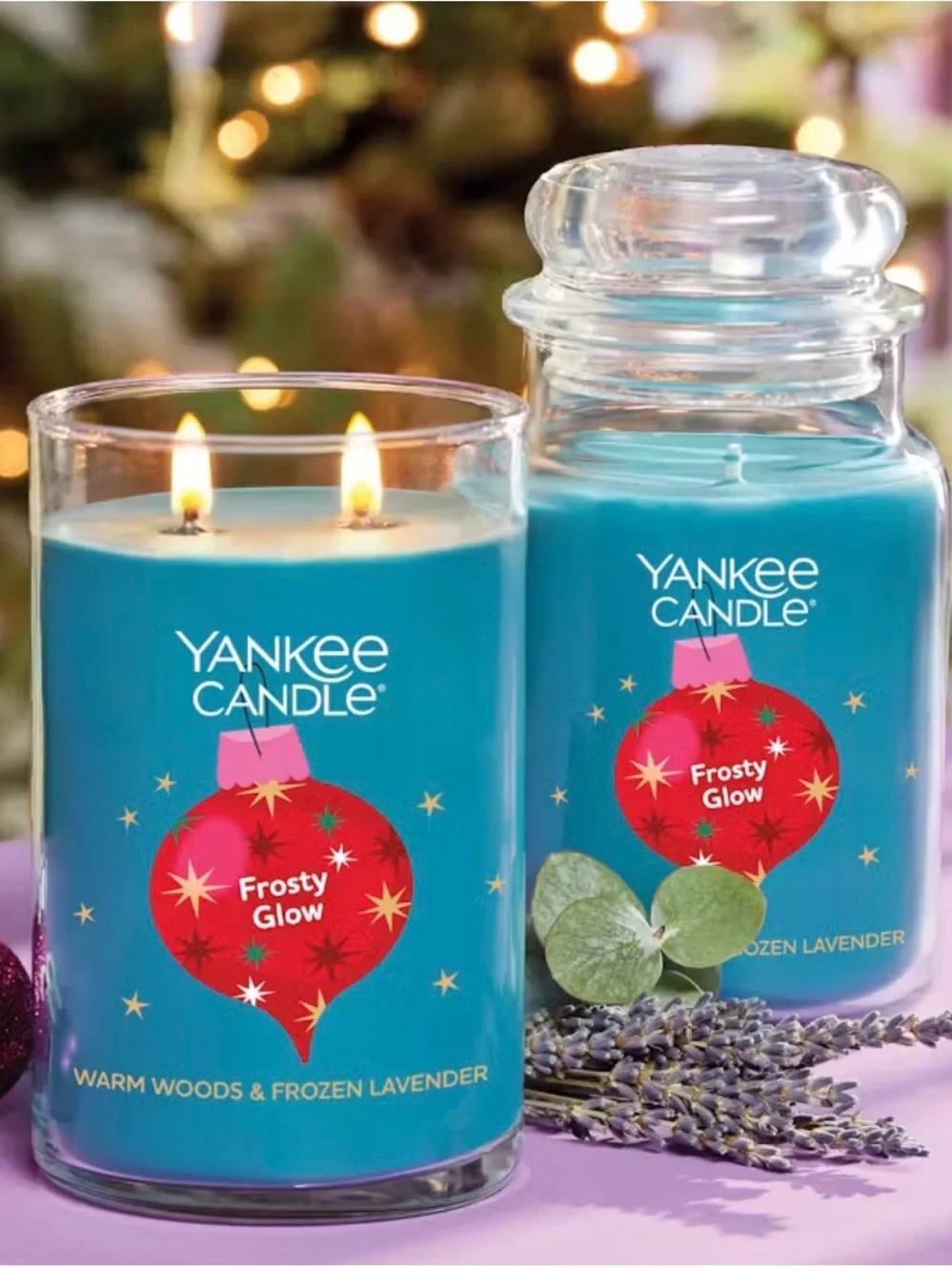 Yankee Candle Frosty Glow Large Tumbler Scented Candle 20 oz 2-Wick Plant Wax